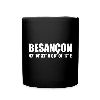 Coordonnées de Besançon - Mug uni - noir - Devant