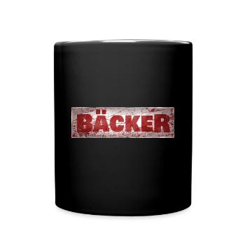 Von Beruf aus Bäcker - Tasse einfarbig - Schwarz - Vorne