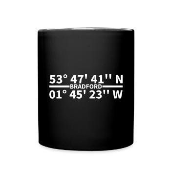Bradford Koordinaten - Tasse einfarbig - Schwarz - Vorne