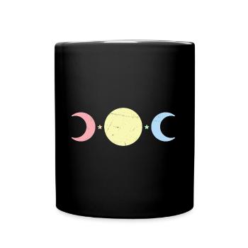 Kawaii Sichel Niedlicher Pastel Goth Mond - Tasse einfarbig - Schwarz - Vorne