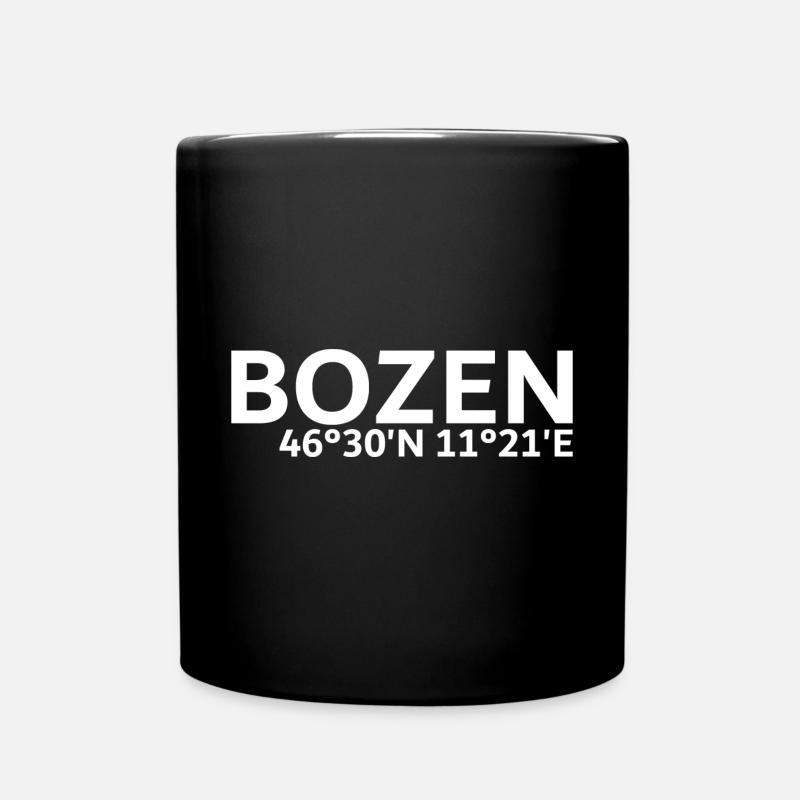 Bozen Koordinaten - Tasse einfarbig - Schwarz