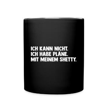 Pferd Reitsport Reiten Pferdesport Shetty - Tasse einfarbig - Schwarz - Vorne