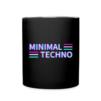 Minimal Techno Rave Festival Electro Music Raver - Full Colour Mug - black - Front