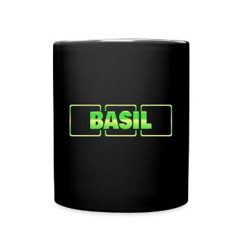 Geschenk für Basil - Tasse einfarbig - Schwarz - Vorne