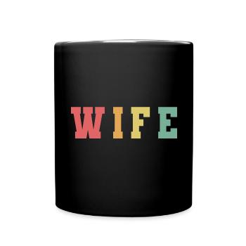 Retro Frau Matching Paar Hochzeitsfeier Hochzeit - Tasse einfarbig - Schwarz - Vorne