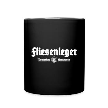 Fliesenleger Zunftzeichen Handwerk Tradition - Tasse einfarbig - Schwarz - Vorne