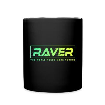 Raver Techno Rave Festival Electro Music - Full Colour Mug - black - Front