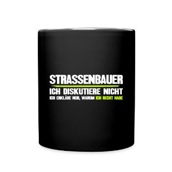 Road builder funny saying road construction - Full Colour Mug - black - Front