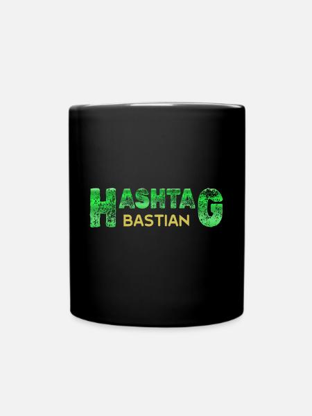 Vorname Bastian - Tasse einfarbig - Schwarz