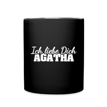 Geschenk für Agatha - Tasse einfarbig - Schwarz - Vorne