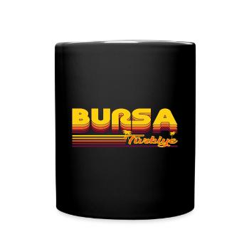 Bursa, Sommerliches Design der türkischen Stadt - Tasse einfarbig - Schwarz - Vorne