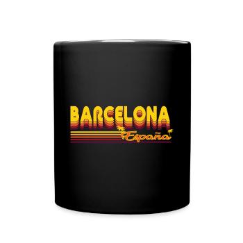 Barcelona, cool summery design - Full Colour Mug - black - Front