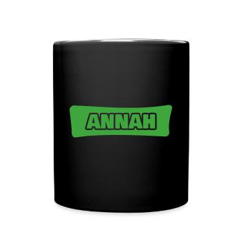 Baby für Annah Geburt Geboren - Tasse einfarbig - Schwarz - Vorne