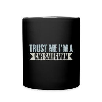Trust Me Retro Car Salesperson For A Car Dealer - Full Colour Mug - black - Front