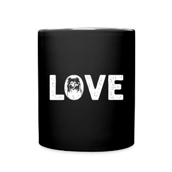 Longhair Collie Rough Collie Dog - Full Colour Mug - black - Front