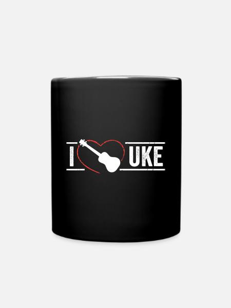I Love Ukulele - Tasse einfarbig - Schwarz