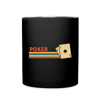 Poker Vintage Aces Spades Retro Texas Hold'em - Tasse einfarbig - Schwarz - Vorne