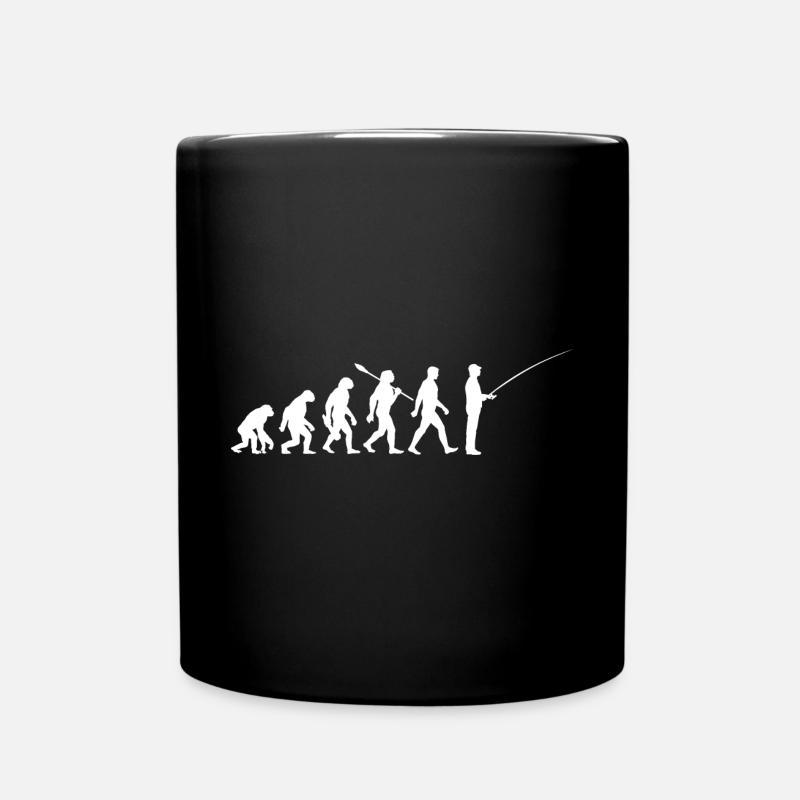 Evolution - Angler - Fische angeln - Tasse einfarbig - Schwarz