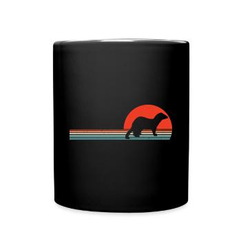 Sunset Ferret Enthusiast Vintage Weasel Retro - Tasse einfarbig - Schwarz - Vorne