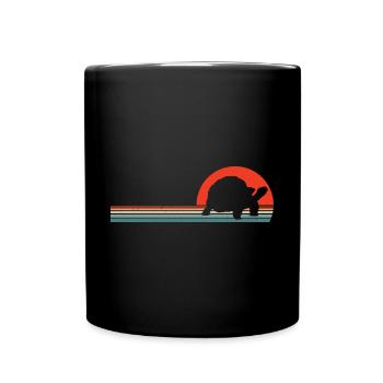 Retro Sunset Reptile Vintage Tortoise Lover - Full Colour Mug - black - Front