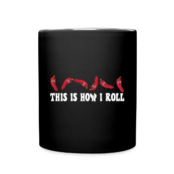 C’est drôle comme ça que je roule du poivron rouge épicé mignon - Mug uni - noir - Devant