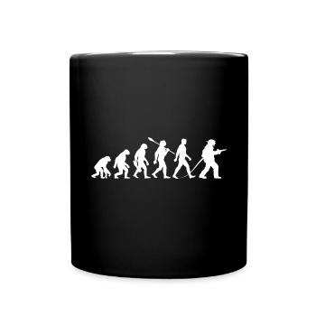 Evolution - Feuerwehr - Feuerwehrmann - Tasse einfarbig - Schwarz - Vorne