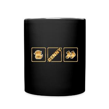Baby für Benny Geburt Kind - Tasse einfarbig - Schwarz - Vorne