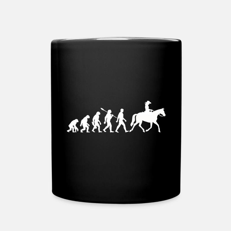 Evolution - Reiterin - Western Reiten - Tasse einfarbig - Schwarz
