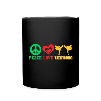 TKD Korean Martial Arts Tae Kwon - Tasse einfarbig - Schwarz - Vorne