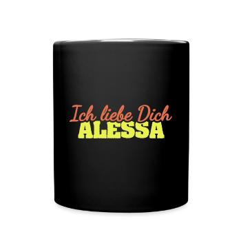 Liebe Alessa - Tasse einfarbig - Schwarz - Vorne