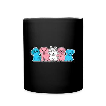 Trans flag dog design for proud trans people - Full Colour Mug - black - Front