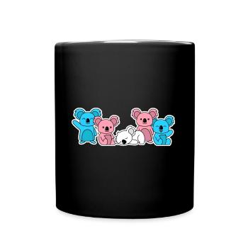 Trans flag koala design for trans people - Full Colour Mug - black - Front