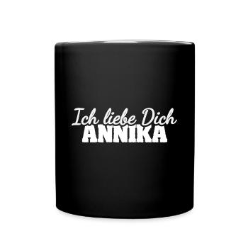 Liebe Annika - Tasse einfarbig - Schwarz - Vorne