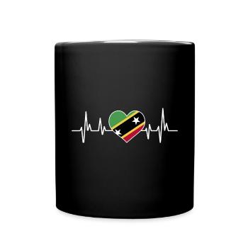 St. Kitts und Nevis Flagge - Tasse einfarbig - Schwarz - Vorne