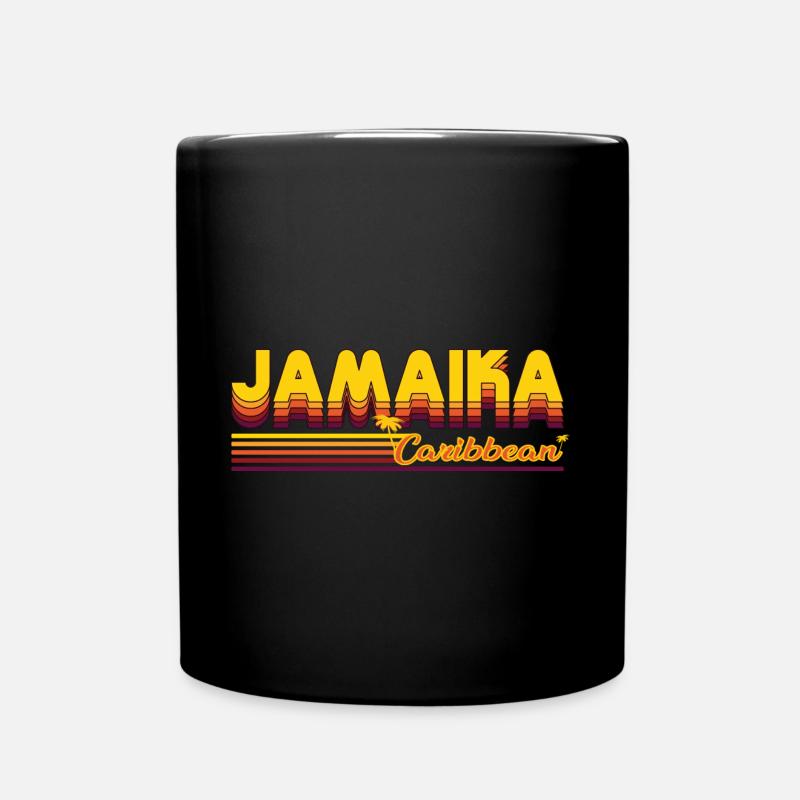 Jamaika - Palmen Design - Karibischer Lebensstil - Tasse einfarbig - Schwarz