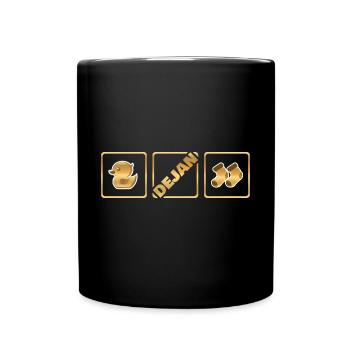 Geburt Dejan - Tasse einfarbig - Schwarz - Vorne