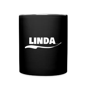 Badge nominatif linda - Mug uni - noir - Devant