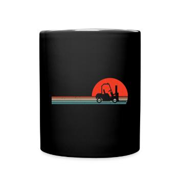 Cool Forklifter Vintage Forklift Driver Retro - Tasse einfarbig - Schwarz - Vorne