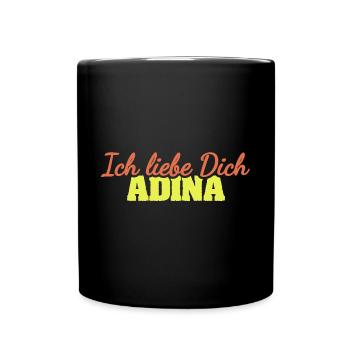 Adina als Liebe - Tasse einfarbig - Schwarz - Vorne