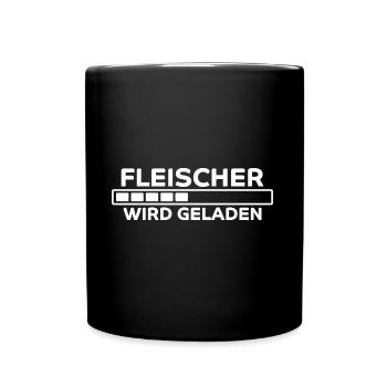 Fleischer Spruch Metzger Lustig Fleischer Geschenk - Tasse einfarbig - Schwarz - Vorne