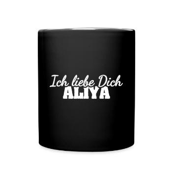 Geschenk für Aliya - Tasse einfarbig - Schwarz - Vorne