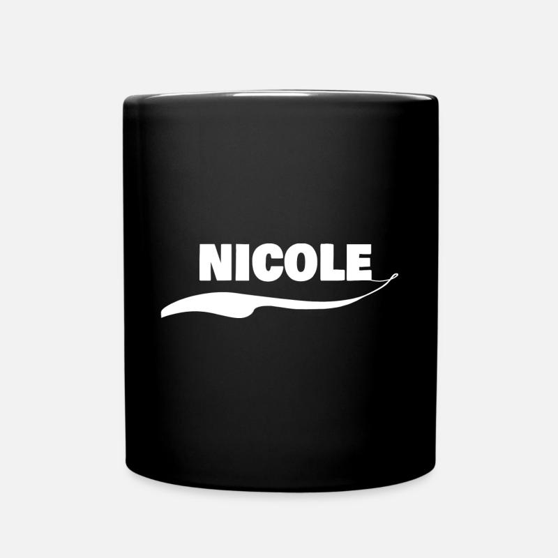 Namensschild Nicole - Tasse einfarbig - Schwarz