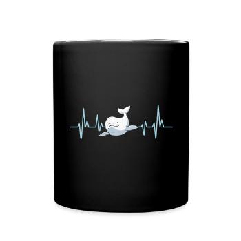 Weißwal Beluga Wal - Tasse einfarbig - Schwarz - Vorne