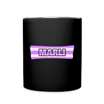 Marli als Hochzeit - Tasse einfarbig - Schwarz - Vorne