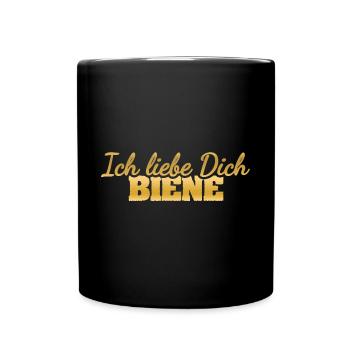 Biene - Tasse einfarbig - Schwarz - Vorne