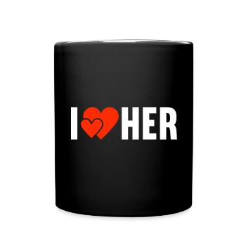 I love her Ich liebe Sie die Liebe - Full Colour Mug - black - Front