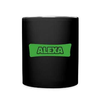 Alexa als Geburt - Tasse einfarbig - Schwarz - Vorne