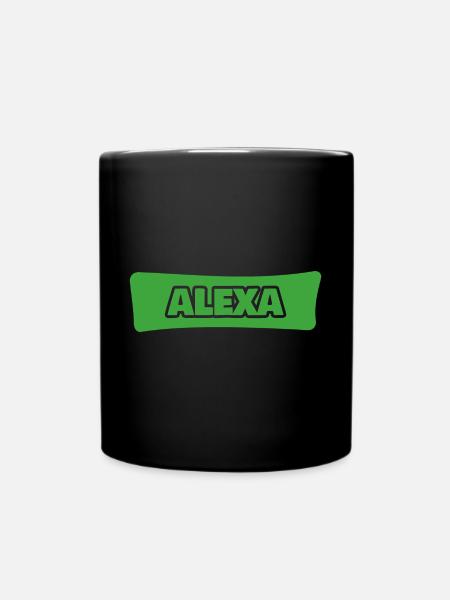 Alexa als Geburt - Tasse einfarbig - Schwarz