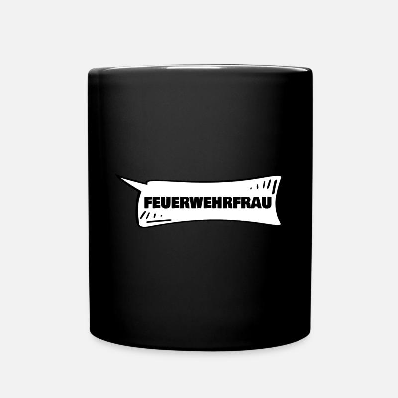 Feuerwehrfrau - Tasse einfarbig - Schwarz