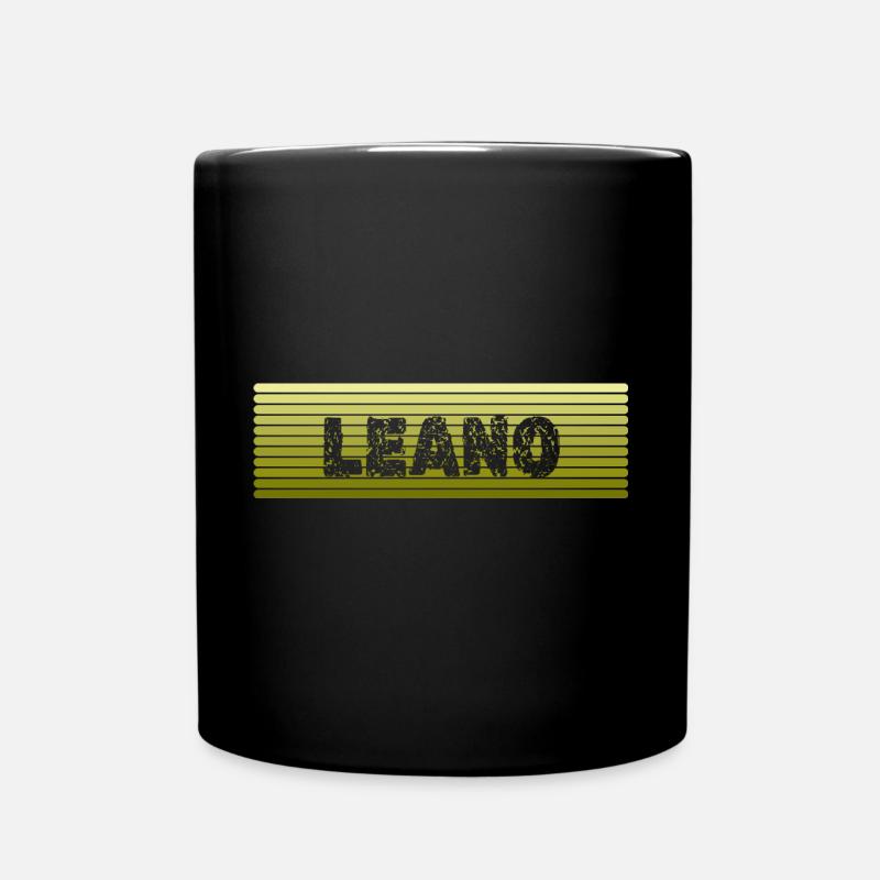 Geschenk für Leano - Tasse einfarbig - Schwarz